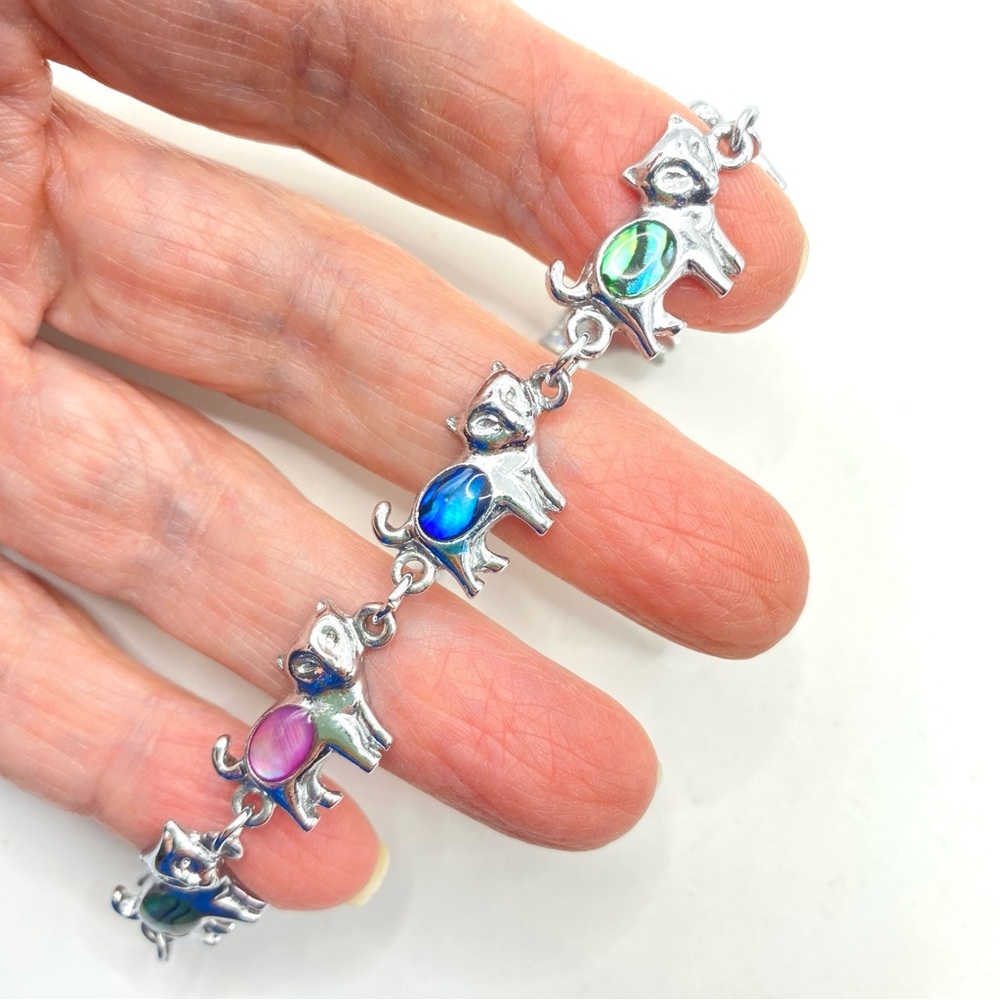Paua Shell Bracelets Multi-Colored Cat Bracelet B… - image 3